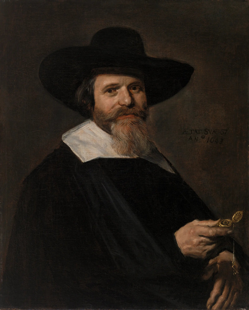 portræt af en ukendt mand med et ur - Frans Hals