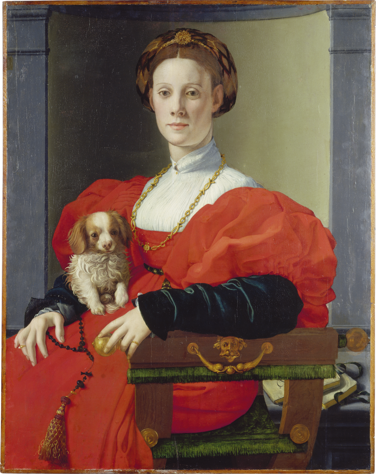 Portrait d’une dame avec un chien de compagnie - Bronzino - Alpha Reproduction