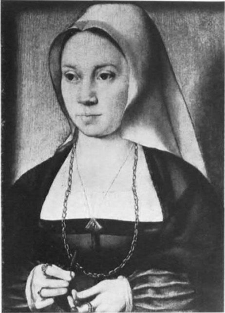 Portrait d’une dame tenant un chapelet et une plante - Joos van Cleve - Alpha Reproduction