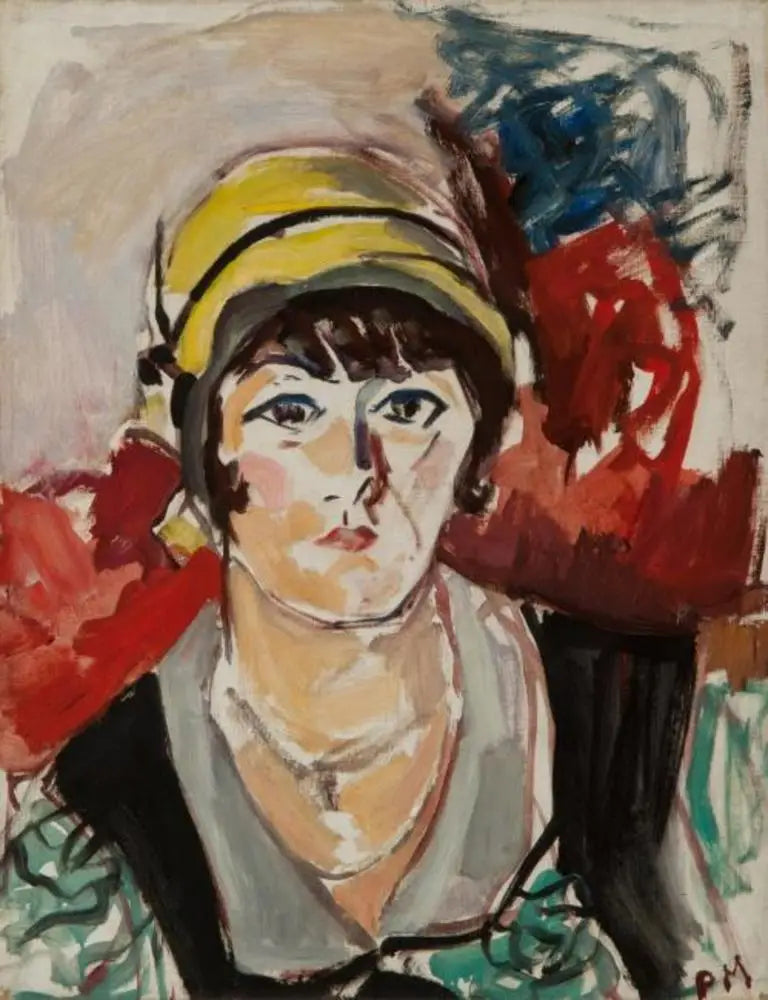 Portræt af en kvinde med en gul hat - Piet Mondrian