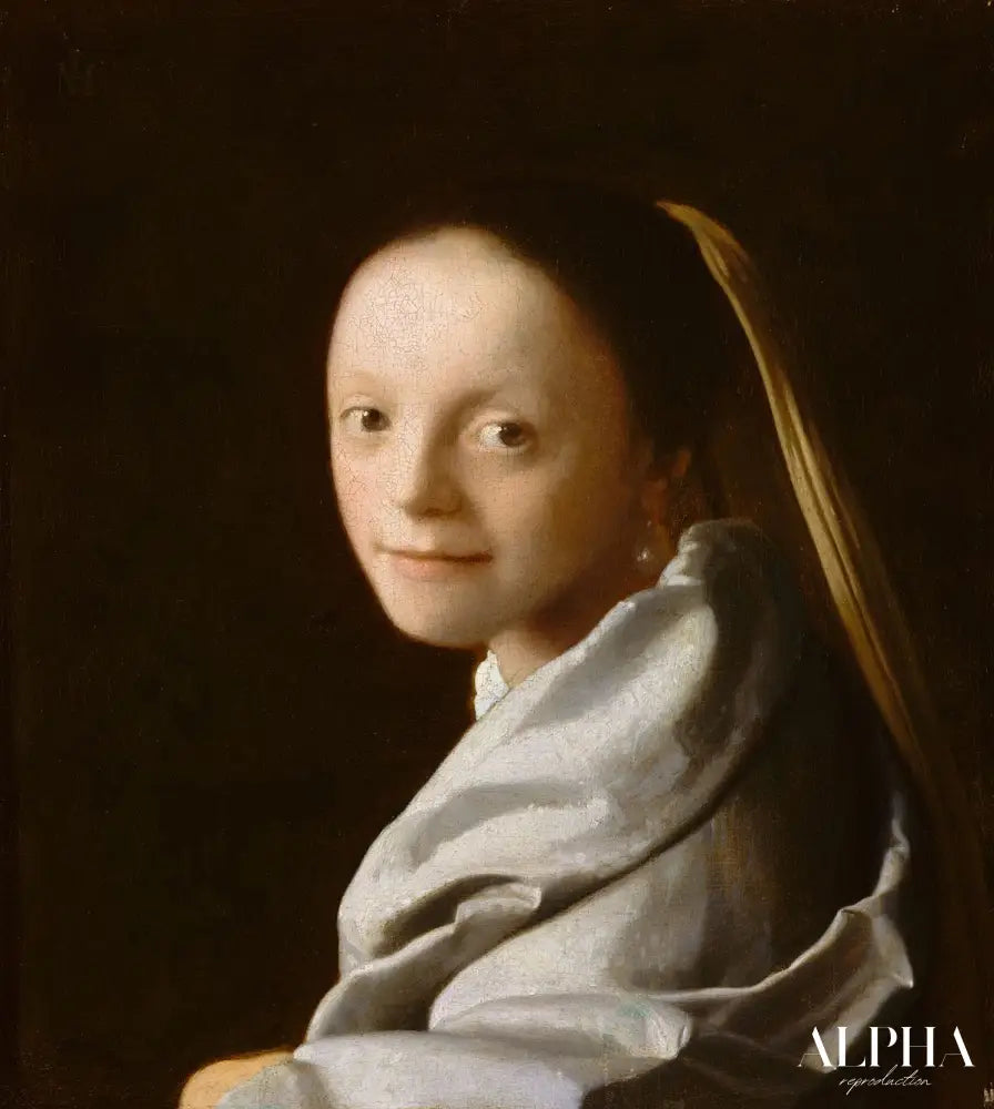 Portrait d'une jeune femme - Johannes Vermeer - Reproductions de tableaux et peintures haut de gamme