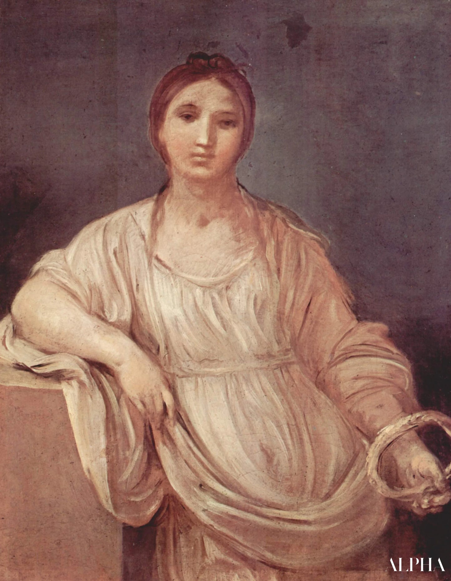 Portræt af en pige med krone - Guido Reni - Reproduktioner af malerier og højkvalitets malerier