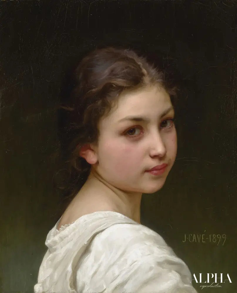 Portrait d'une jeune fille - Jules-Cyrille Cavé - Reproductions de tableaux et peintures haut de gamme