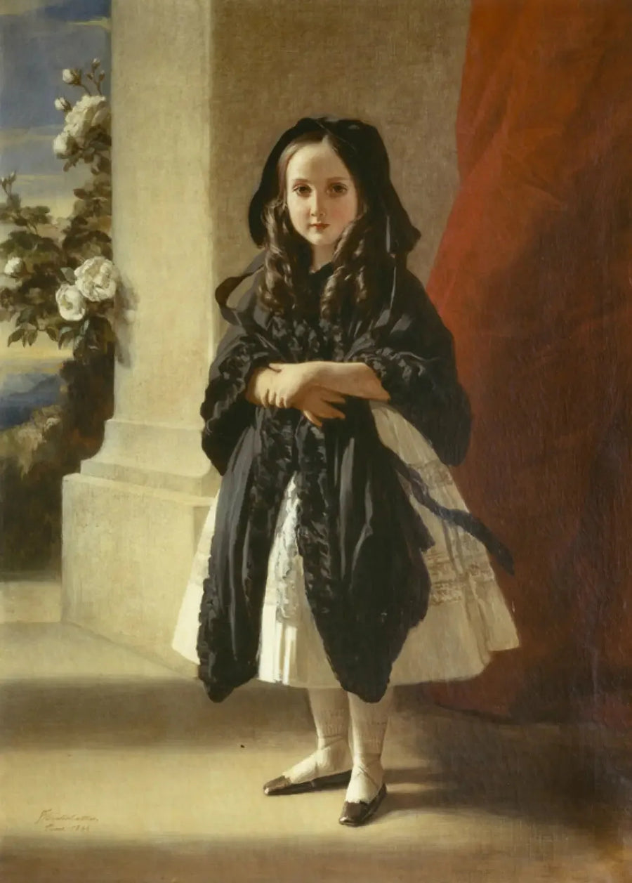 Portræt af prinsesse Charlotte som barn med et sort bælte - Franz Xaver Winterhalter