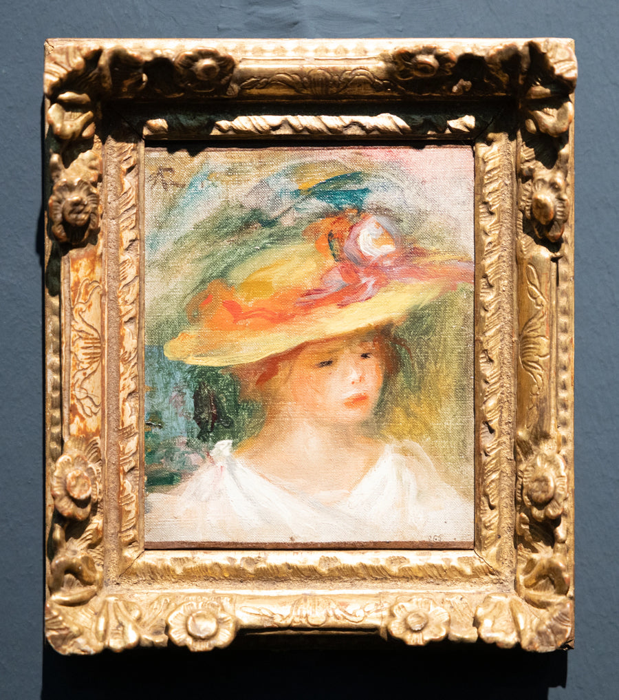 Barnportræt med hat - Pierre-Auguste Renoir