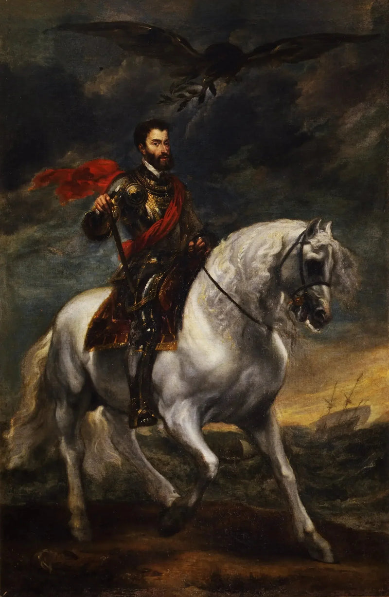 Hesteportæt af kejser Karl V - Antoine van Dyck