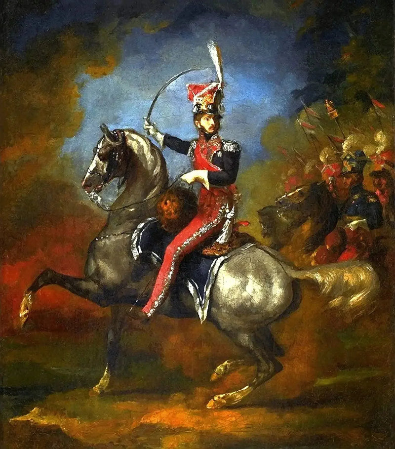 Rytterportræt af Wincenty Krasiński. - Théodore Géricault