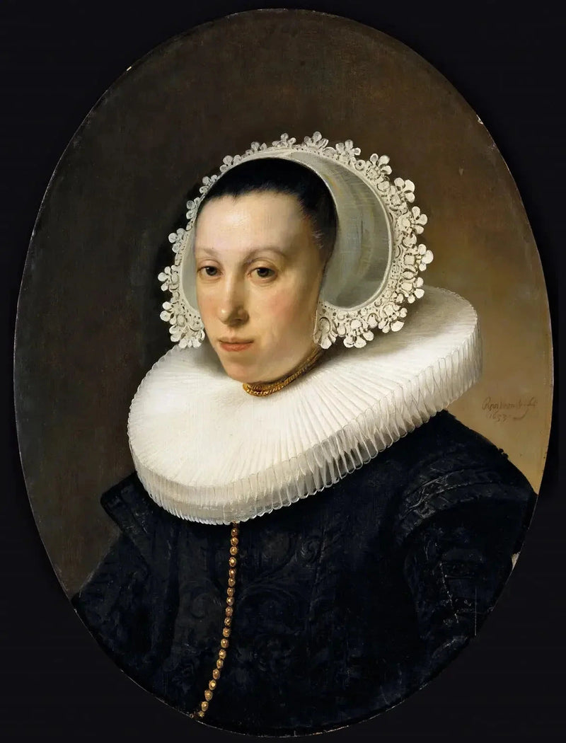Portræt af en kvinde med en møllekrave - Rembrandt