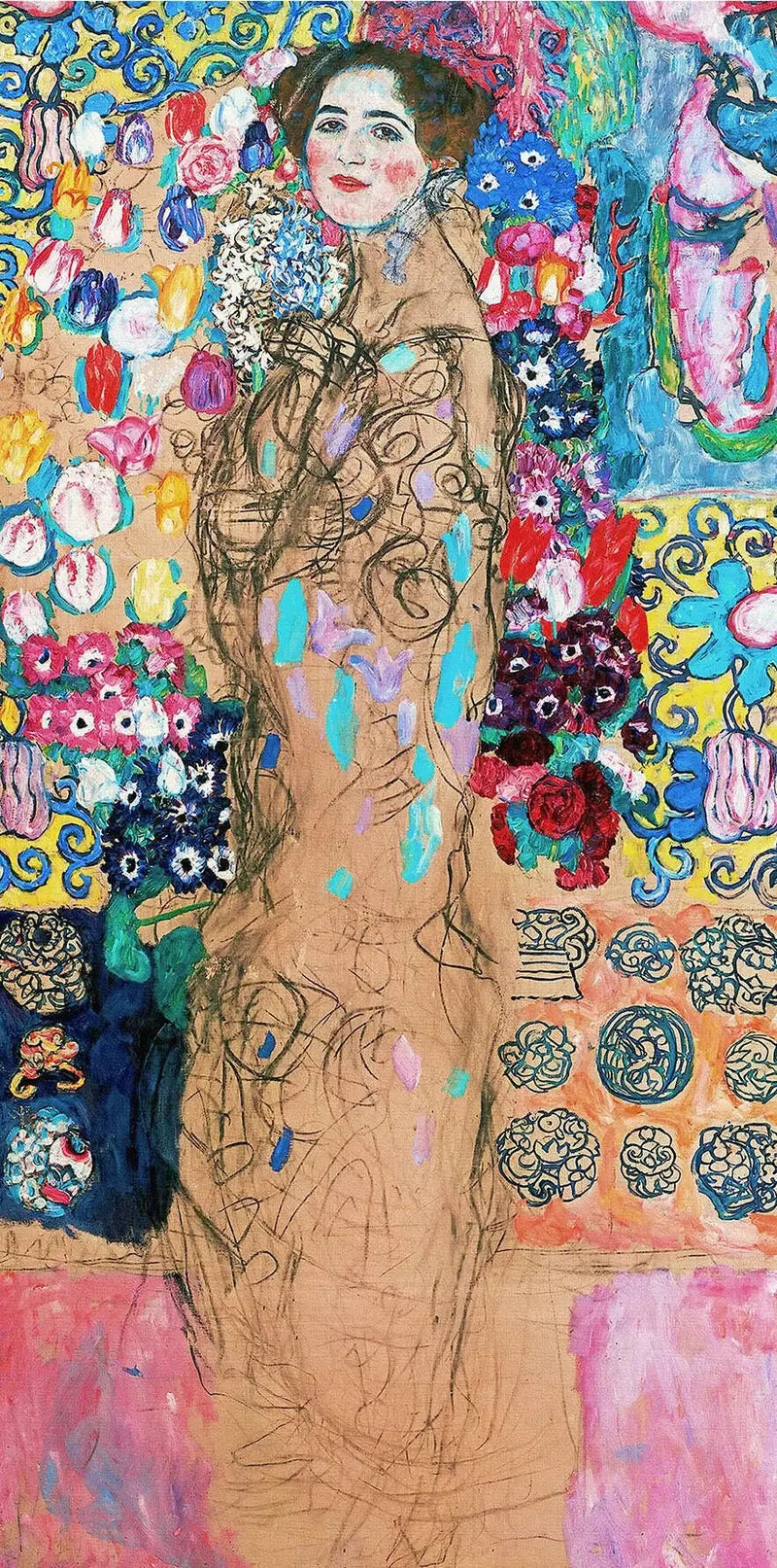 Ufuldendt portræt af Maria Munk - Gustav Klimt