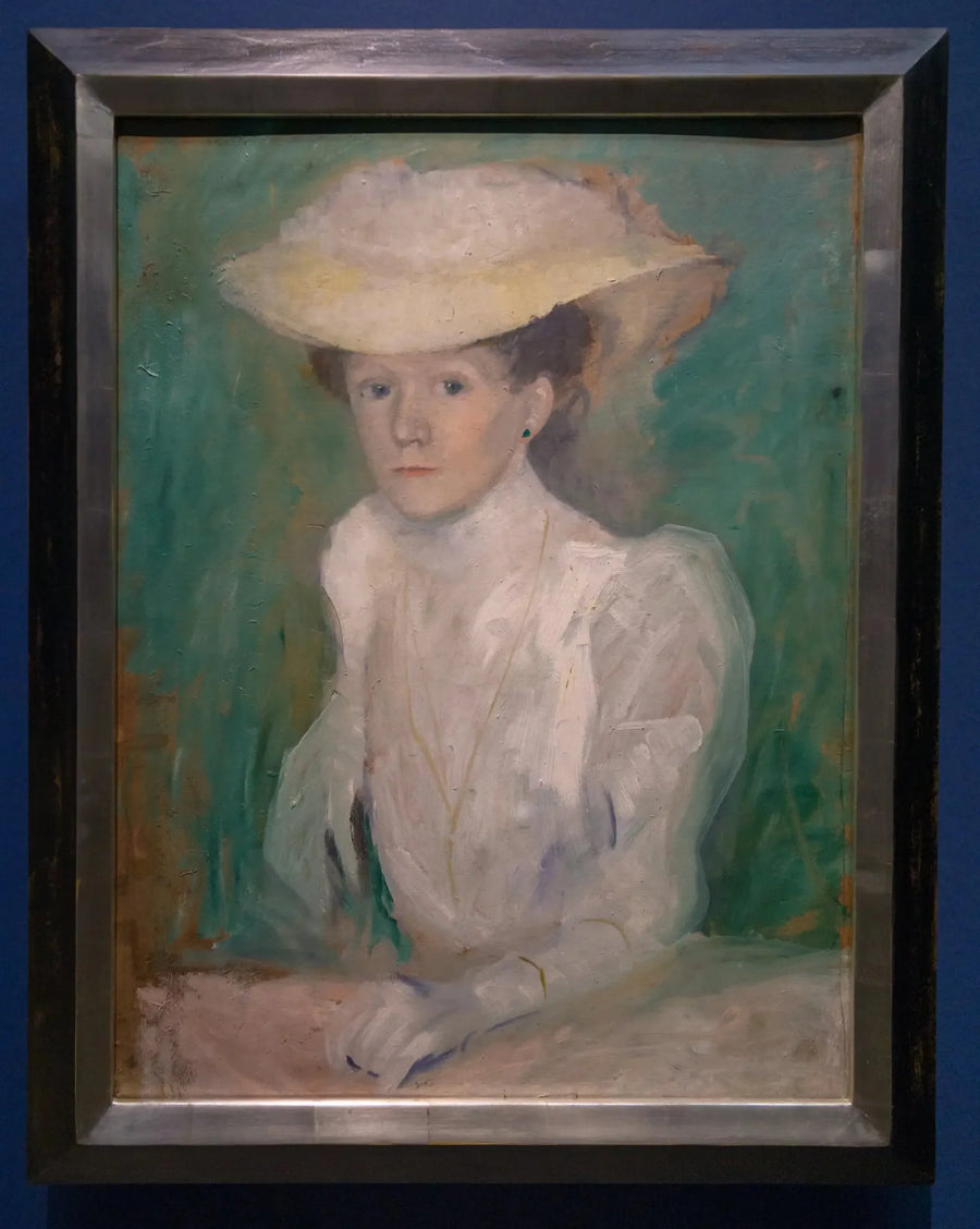 Portrait Ottilie Macke en blouse blanche - August Macke image 1 copie de tableau peinte à la main