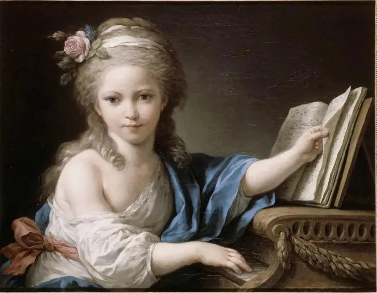 Portræt af Joséphine, datter af Bergeret de Grancourt, ved klaveret - Louis Jean François Lagrenée
