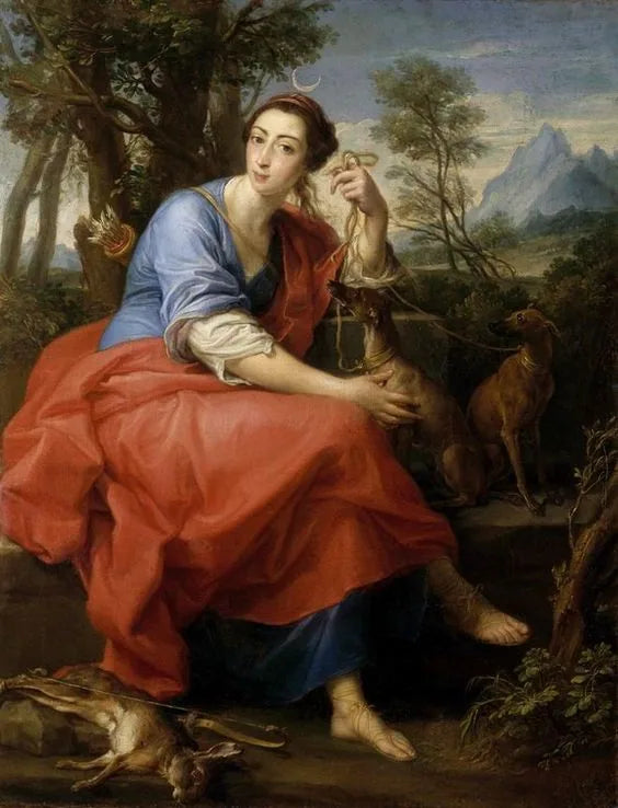 Formodet portræt af marchesa Caterina Gabrielli i rollen som Diana - Pompeo Batoni