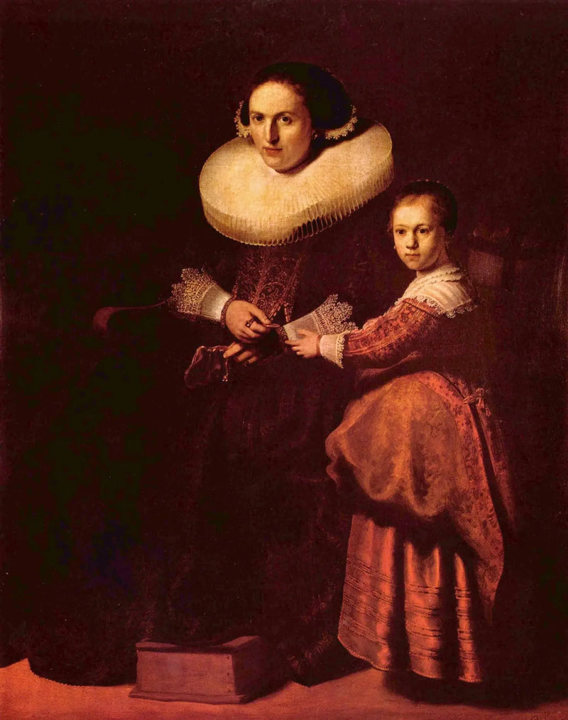 Portrætter af Susanna van Collen og hendes datter Anna - Rembrandt