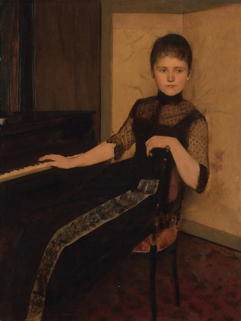 Portræt af jomfru Maria Francisca Louisa Dommer van Poldersveldt (Ubbergen 1848 - 1925 's-Hertogenbosch) - Fernand Khnopff