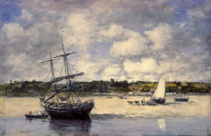 Portrieux - Kysten ved lavvande - Eugène Boudin