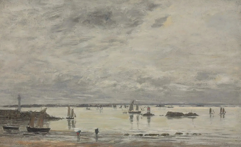 Portrieux, havnen ved lavvande - Eugène Boudin