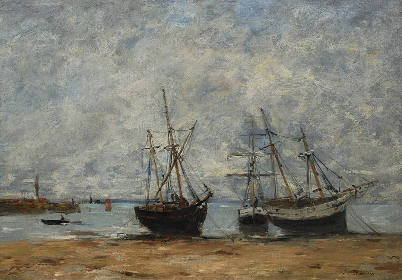 Portrieux, havnen ved lavvande - Eugène Boudin