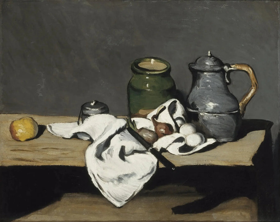 Grøn krukke og tin kedel - Paul Cézanne