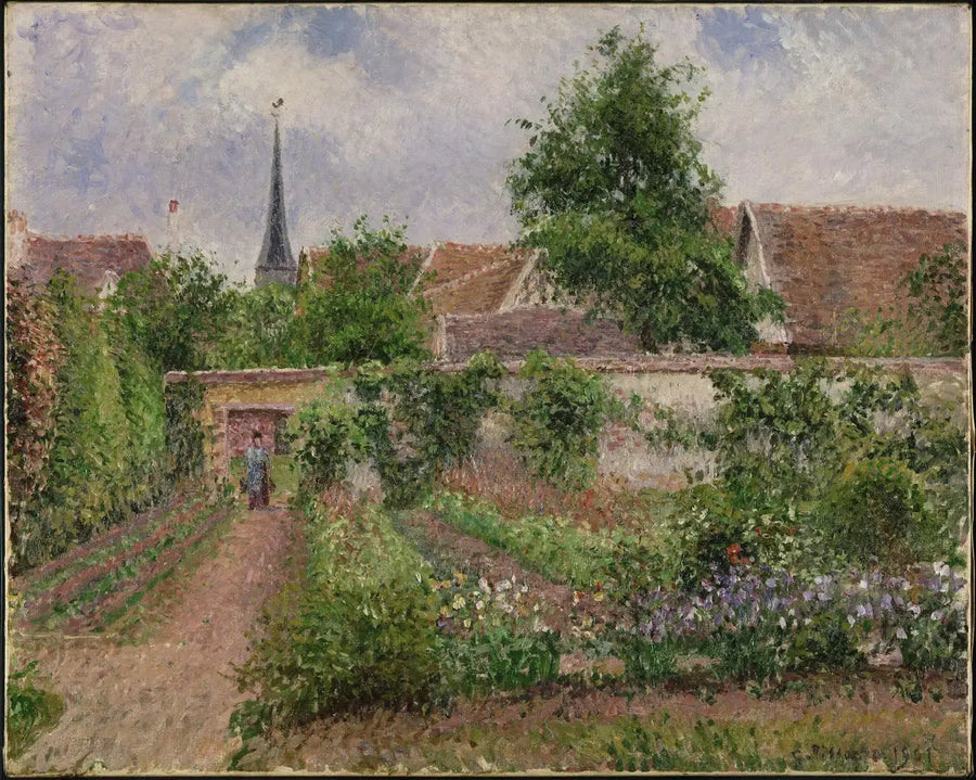 Køkkenhave, overskyet morgen, Eragny - Camille Pissarro