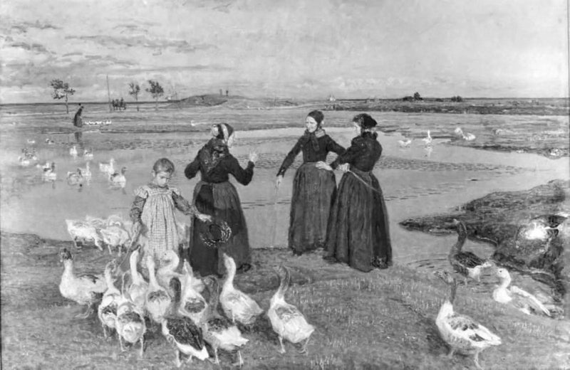 Hvad resten angår, så gør jeg det ikke. Dragär. Koner, Lille Pige og Gäs ved Stranden - Viggo Johansen