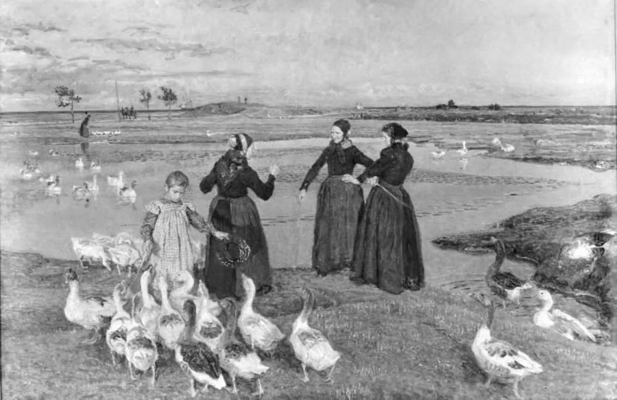 Hvad resten angår, så gør jeg det ikke. Dragär. Koner, Lille Pige og Gäs ved Stranden - Viggo Johansen