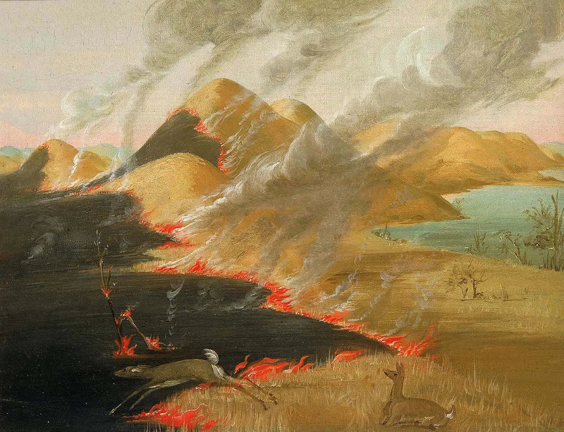 Prairie Bluffs i brand - George Catlin