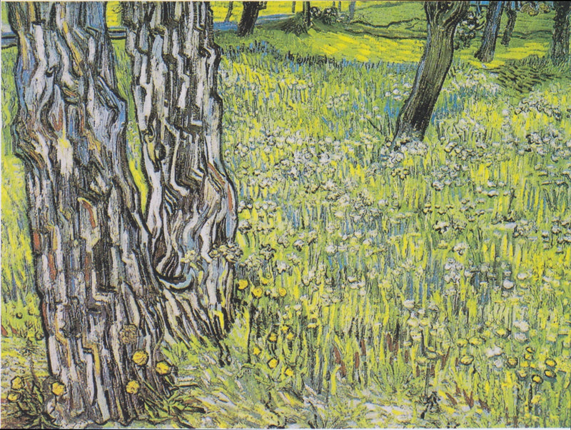 Blomstrende eng med træer og mælkebøtter - Vincent van Gogh