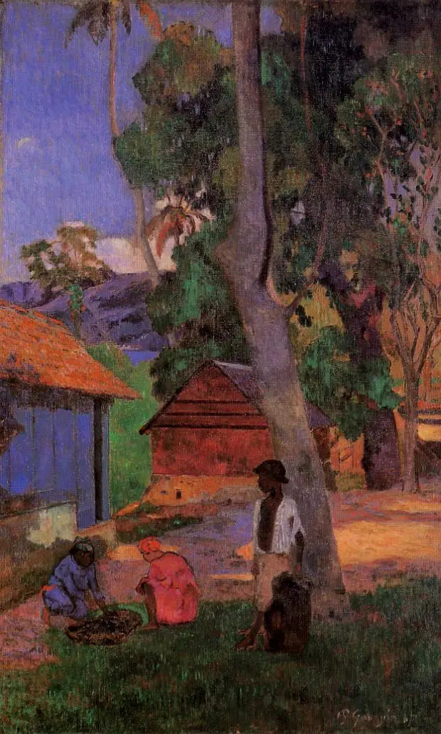 Nær kasserne, eller Omkring hytterne - Paul Gauguin