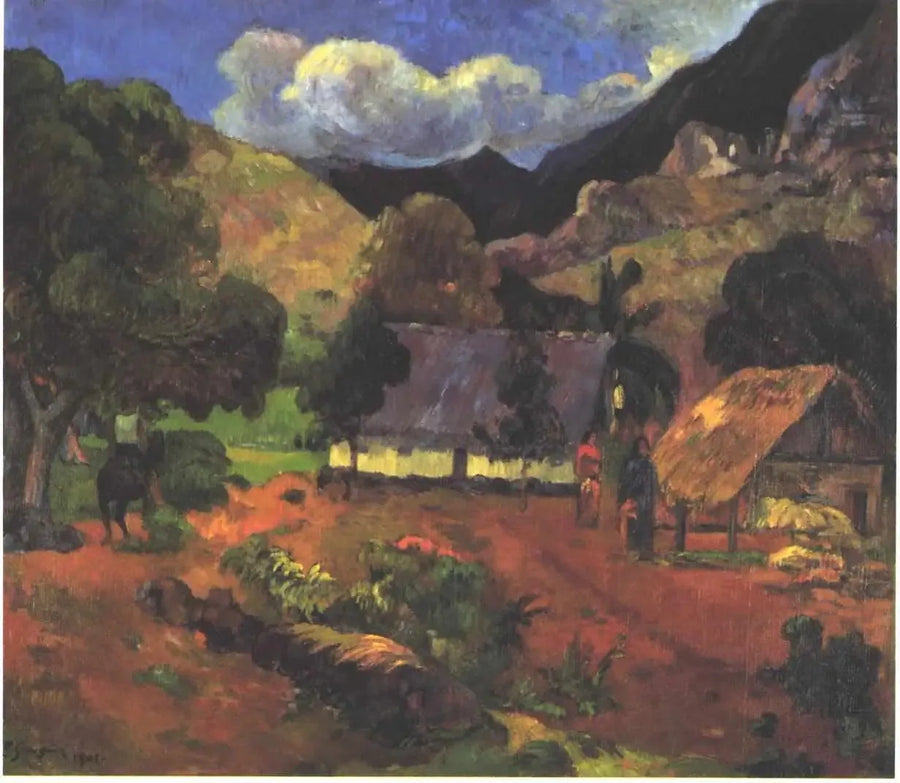 Nær hyttene - Paul Gauguin