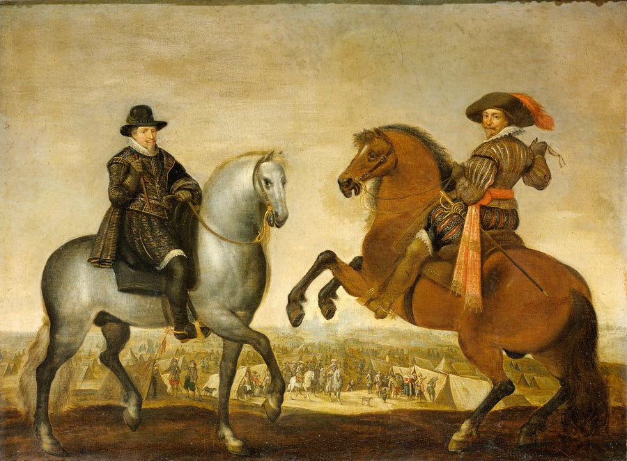 Le prince Maurits et le prince Frederik Hendrik à cheval - Paulus van Hillegaert