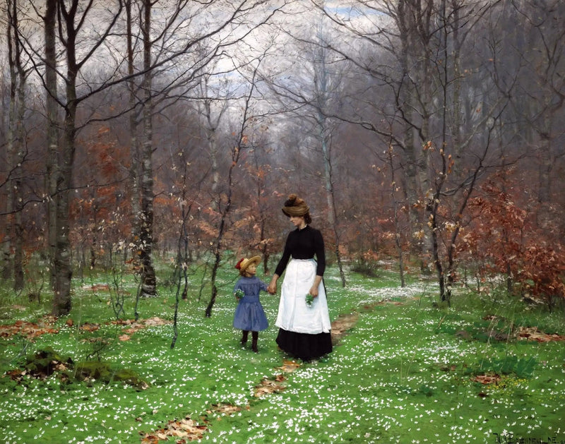 Forår; de første anemoner - H. A. Brendekilde