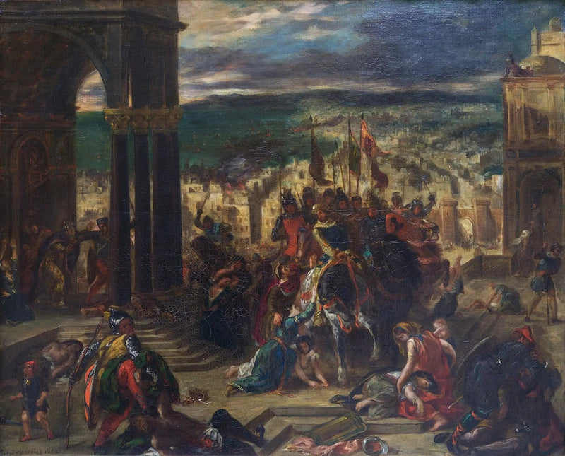 Konstantinopels indtagelse af korsfarerne - Eugène Delacroix