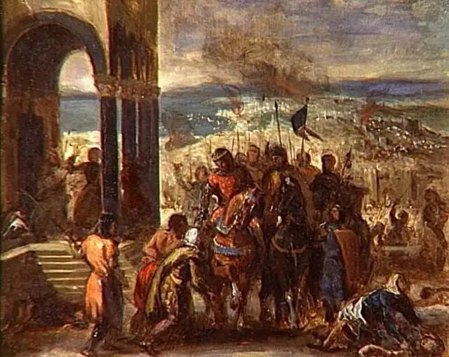 Konstantinopels indtagelse af korsfarerne - Eugène Delacroix