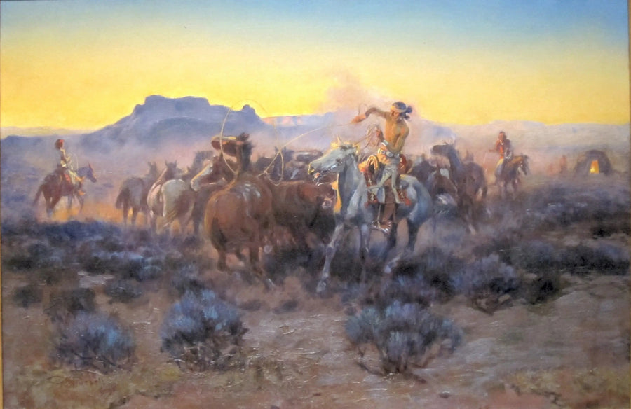Prise de nouvelles monturer au lasso - Charles Marion Russell