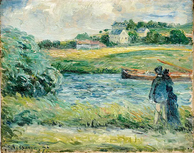 Gåtur ved vandet, Pontoise - Camille Pissarro