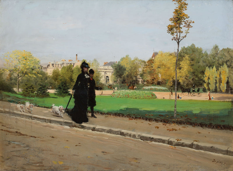 Gåtur med hundene - Giuseppe De Nittis