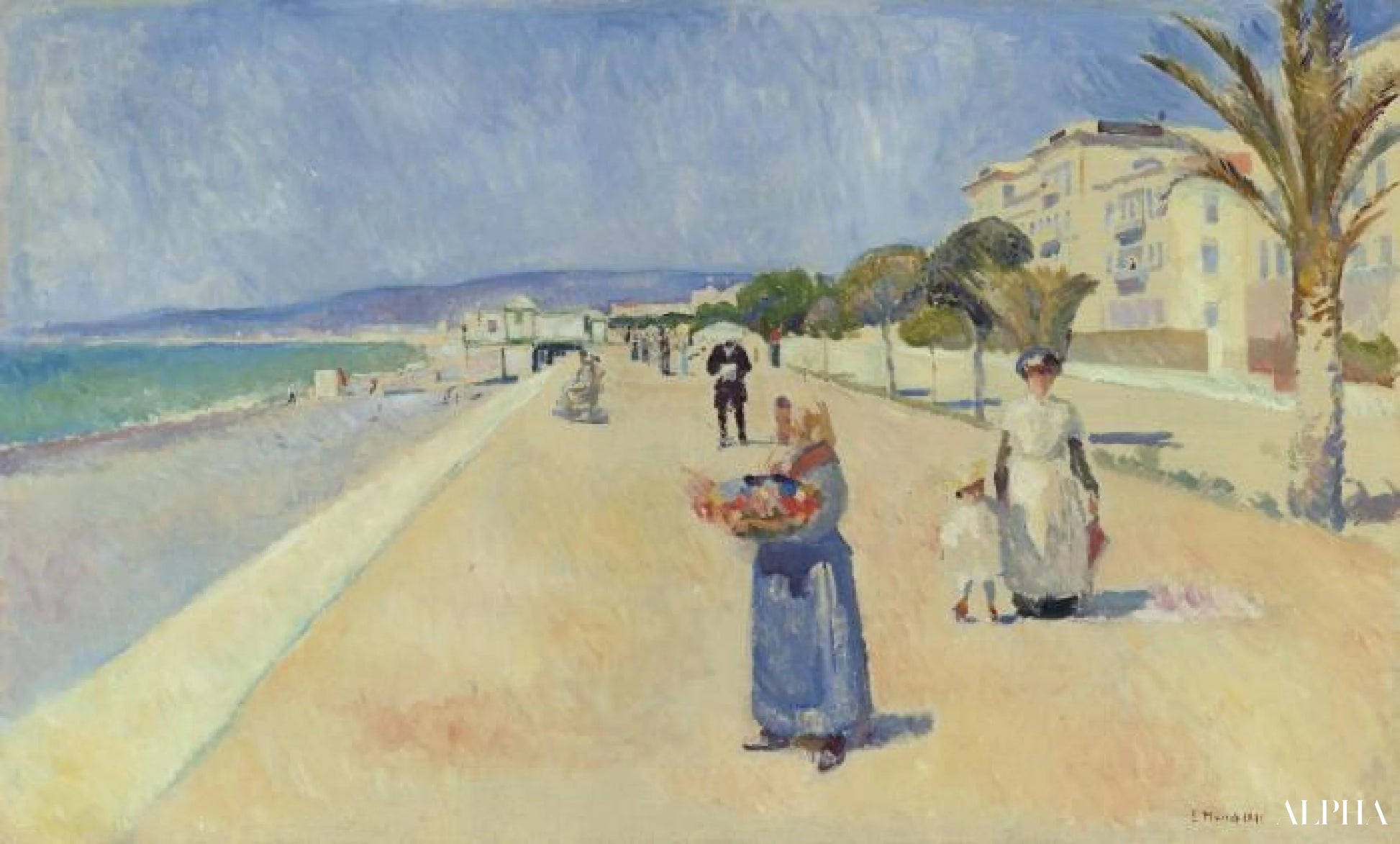 Reproduction du tableau « Promenade des Anglais, Nice - Edvard Munch » par Alpha Reproduction en peinture à l’huile