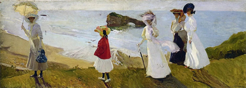 Promenade ved fyret i Biarritz - Joaquín Sorolla