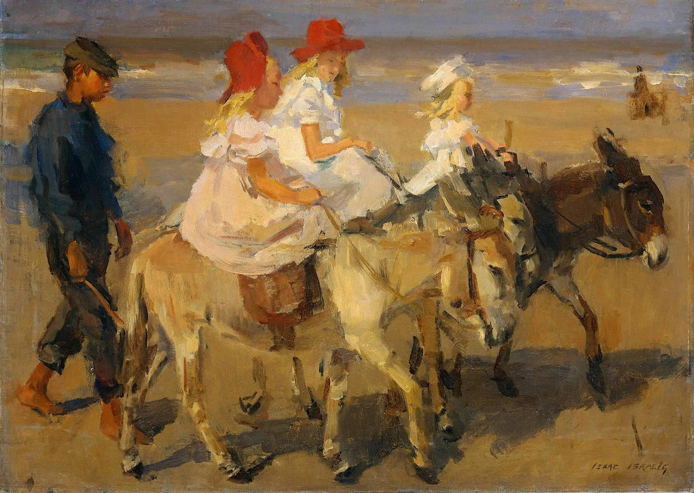 Promenades à dos d'âne sur la plage - Isaac Israëls image 1 reproduction réalisée par Alpha Reproduction