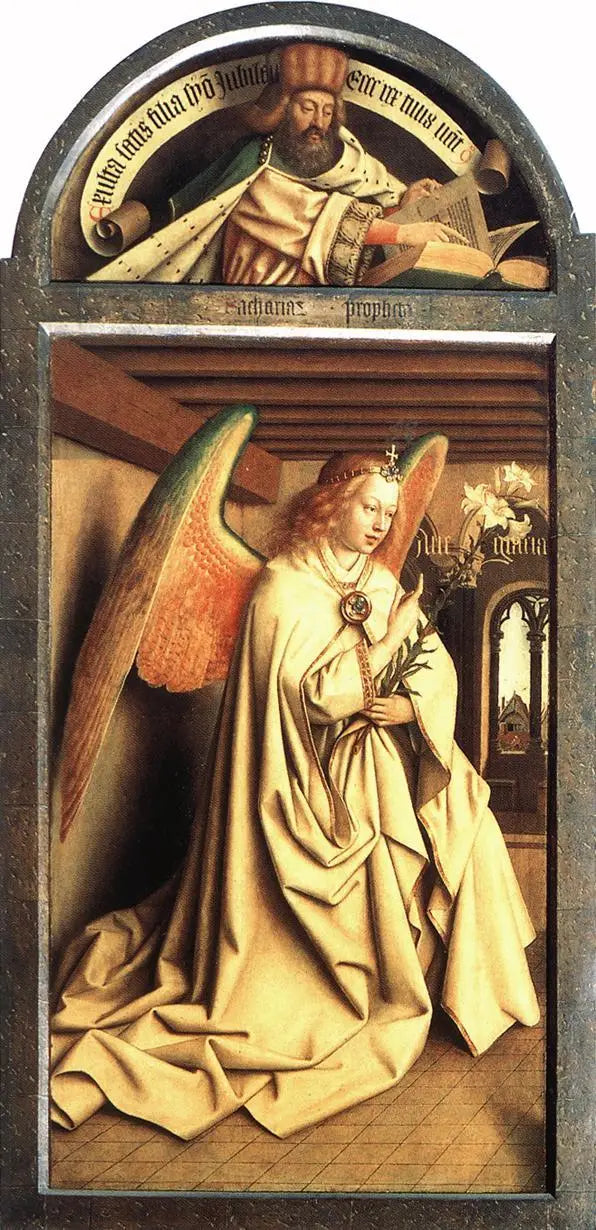 Profet Zakarias ; Anjo af Annunciationen - Jan van Eyck