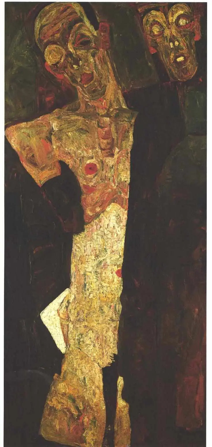 Profeter (Dobbelt Selportræt) - Egon Schiele