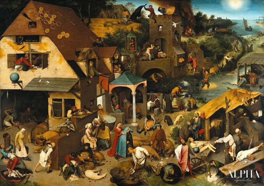 Proverbes néerlandais - Pieter Brueghel l'Ancien - Reproductions de tableaux et peintures haut de gamme