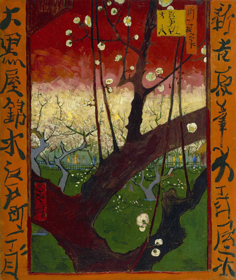 Blomstrende blomme, efter Hiroshige - Vincent van Gogh