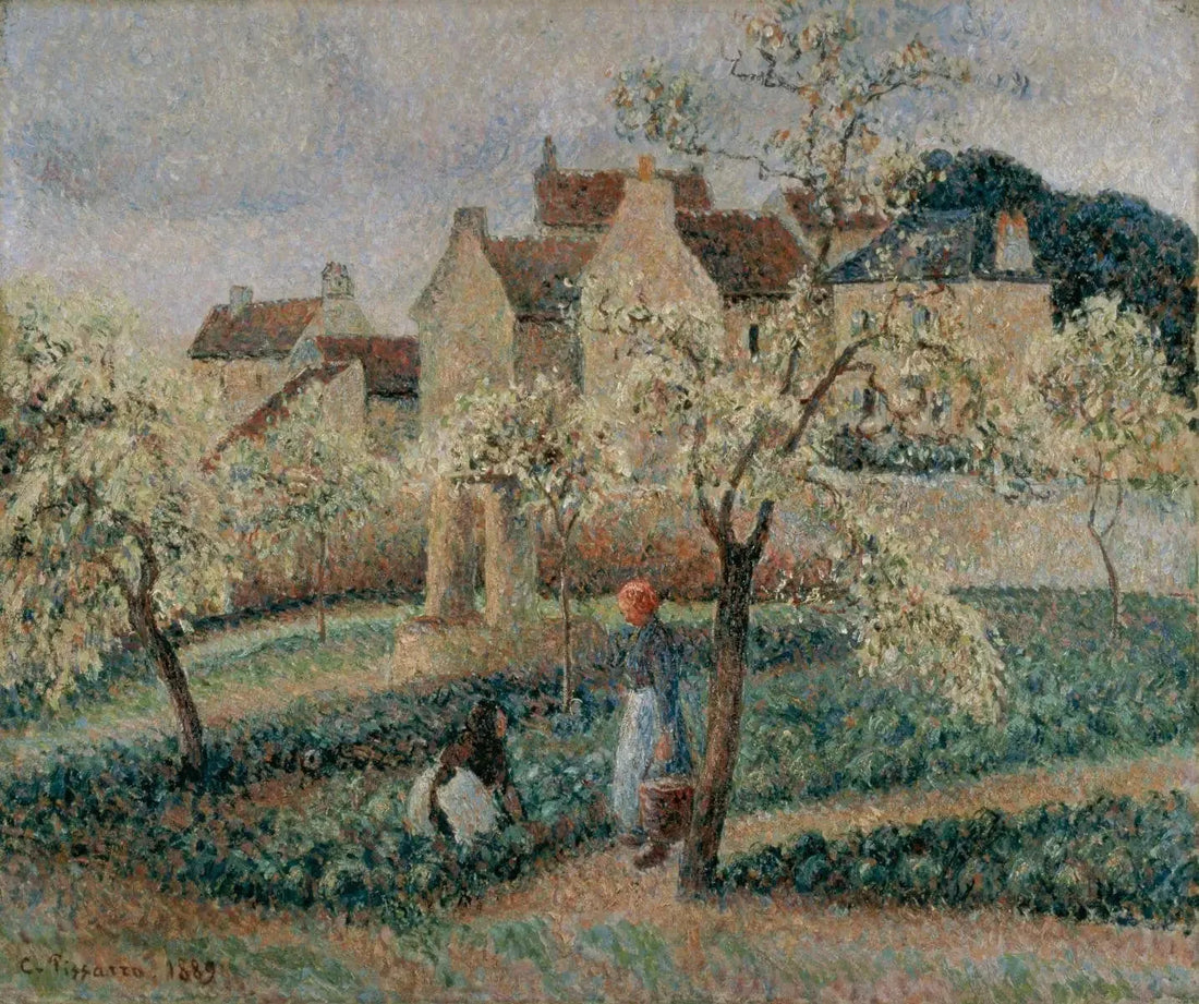 Blomstrende blommer, Pontoise - Camille Pissarro