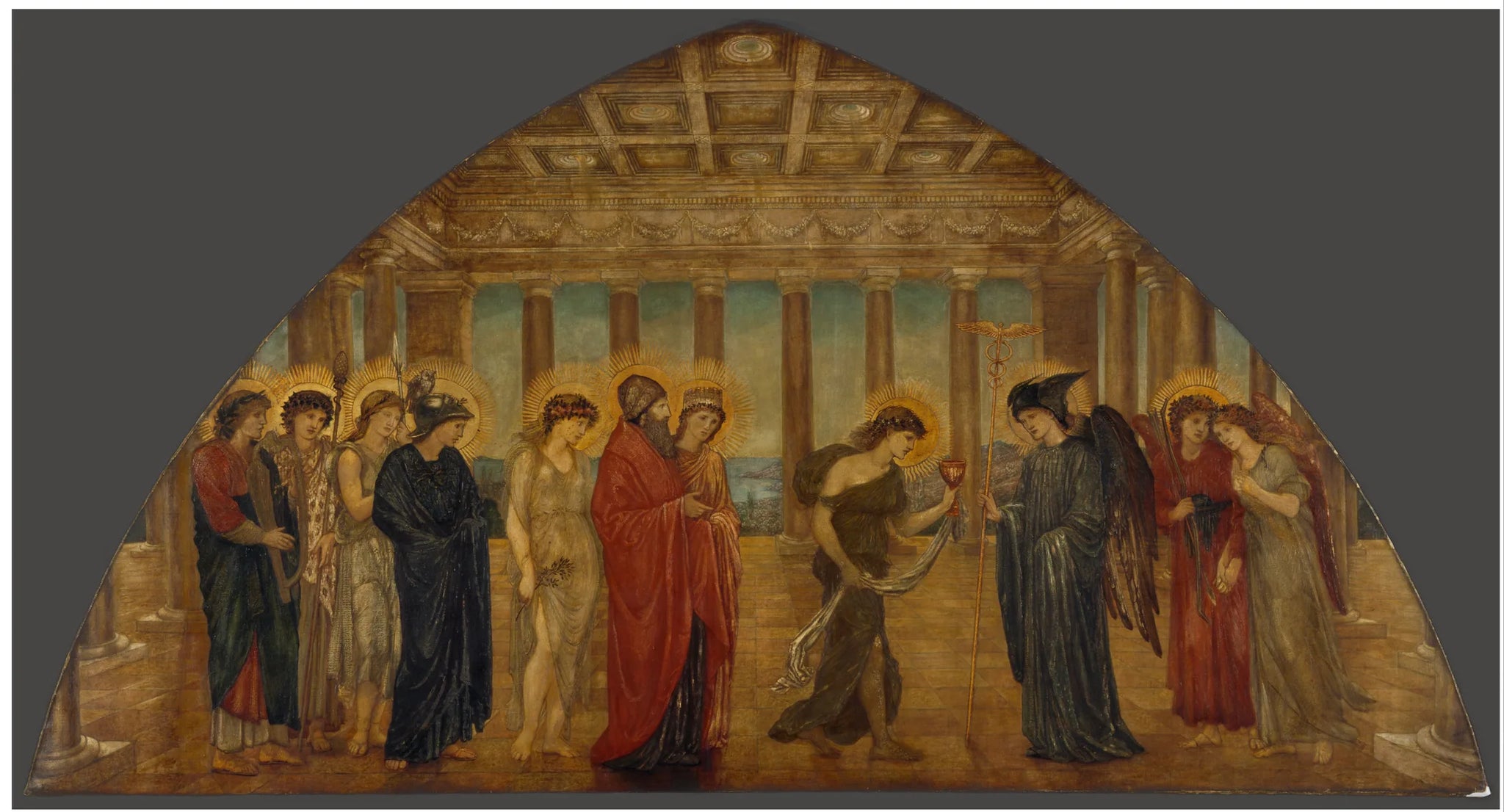 Psyché entrant dans les portails de l'Olympe - Edward Burne-Jones image 1 reproduction de peinture à l’huile