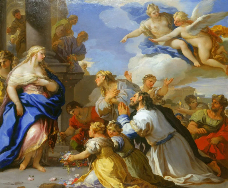 Psyke hyldet af folket - Luca Giordano