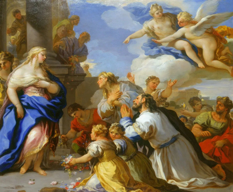 Psyke hyldet af folket - Luca Giordano