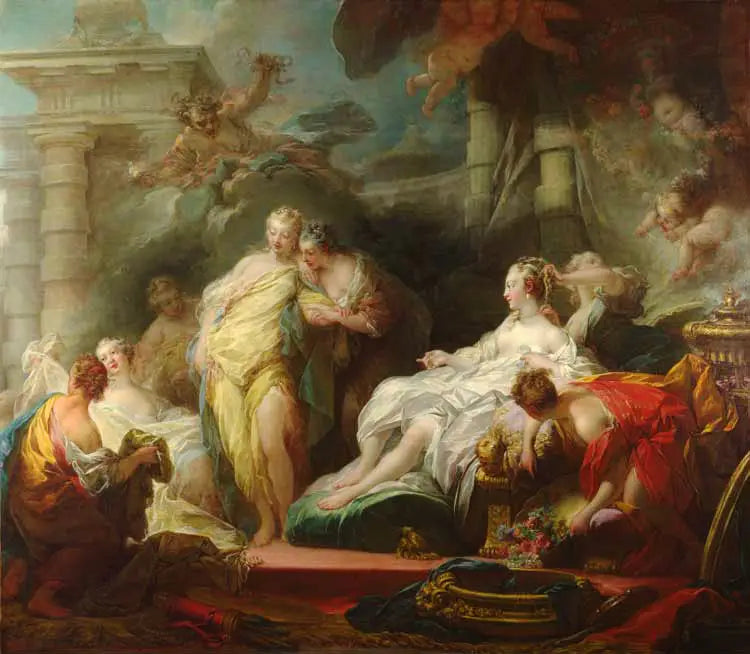 Psyke viser sine søstre kærlighedens gaver - Jean-Honoré Fragonard