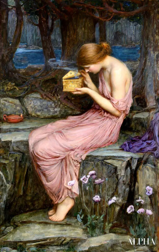 Psyché ouvrant la boîte d’or - John William Waterhouse Reproductions de tableaux à la peinture à l’huile