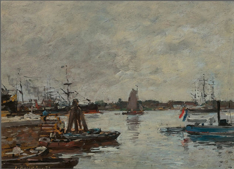 Kajplads i Rotterdam - Eugène Boudin